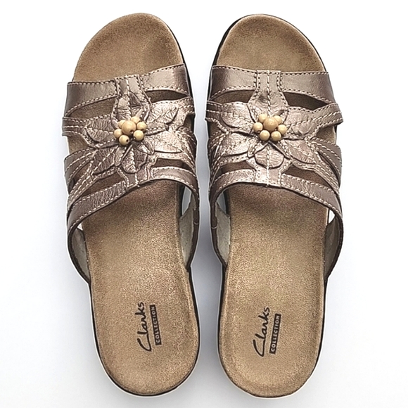 Clarks Bronze Lexi Myrtle 2 Slide On Sandals Ultimate Comfort Lightweight 9.5M - Picture 9 of 16
